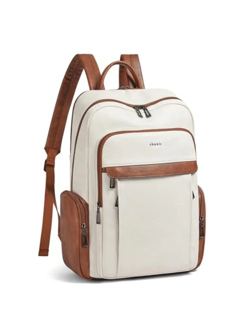 Leather Laptop Backpack for Women with 17 inch Vegan Leather Computer Backpack